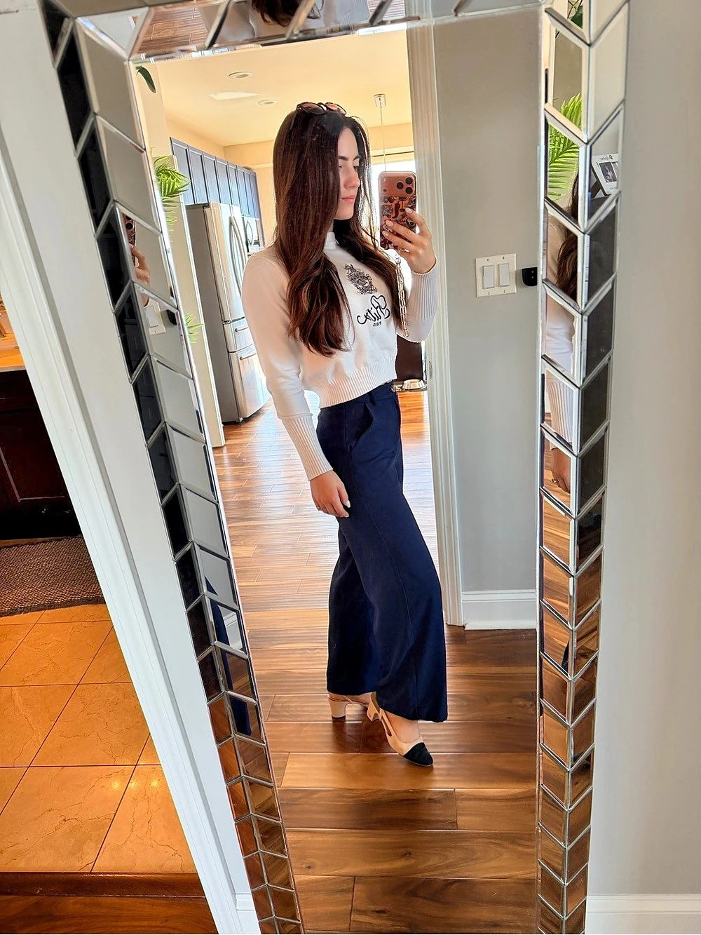 Wide Leg Pants in Blue XS PETITE